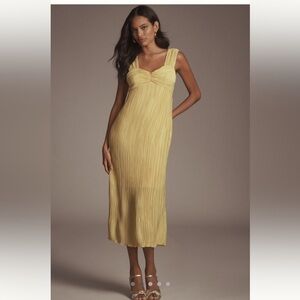 NWT By Anthropologie Pleated Satin Midi Dress size XL